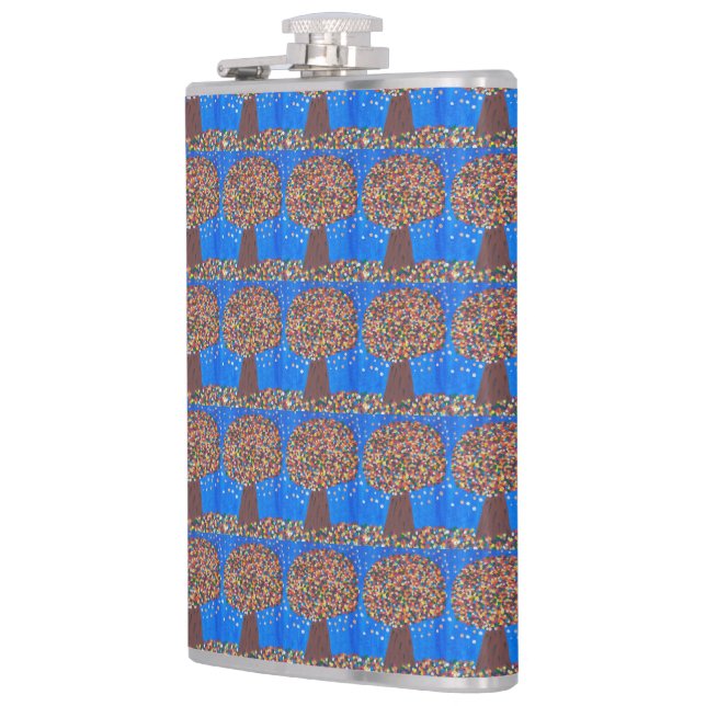 Abstract Colorful Tree  Flask (Left)