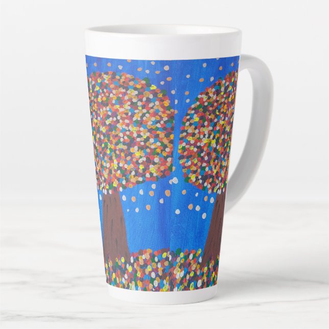 Abstract Colorful Tree  Latte Mug (Right Angle)
