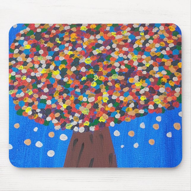 Abstract Colorful Tree  Mouse Pad (Front)