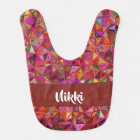 Abstract colorful triangles on baby bib