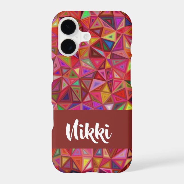 Abstract colorful triangles on iphone case (Back)