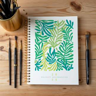 Abstract Colorful Tropical Leafs Personalized Planner