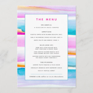 Abstract colorful tropical lines event custom menu