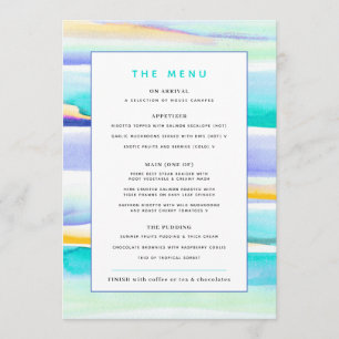Abstract colorful tropical lines event custom menu
