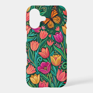 Abstract Colorful Tulips Butterfly iPhone Cases