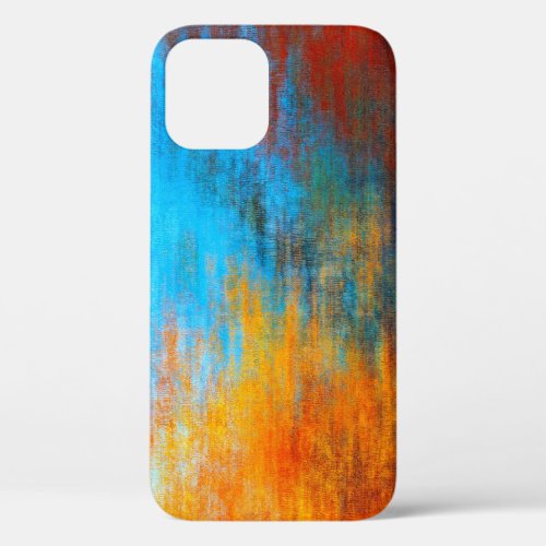 Abstract colorful turquoise blue orange and red iPhone 12 pro case