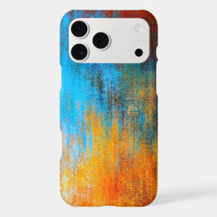 Abstract colorful turquoise blue, orange and red iPhone 17 pro max case