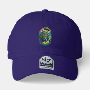 Abstract Colorful Turtle with Planet Earth 47 Brand Hat