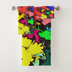Abstract Colorful Twirl /  Bath Towel Set