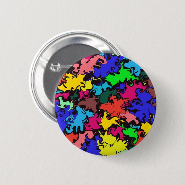 Abstract Colorful Twirl /  Button (Front & Back)