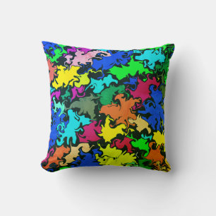 Abstract Colorful Twirl / Greenleaf / Throw Pillow