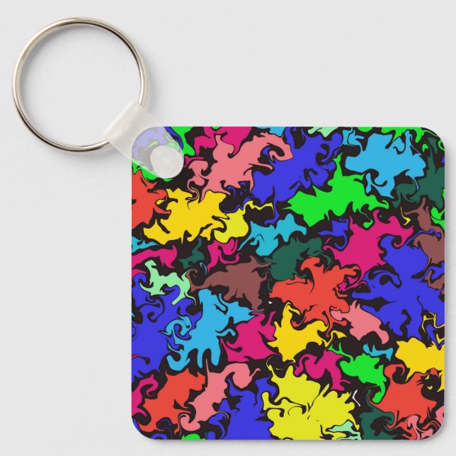 Abstract Colorful Twirl /  Keychain (Front)