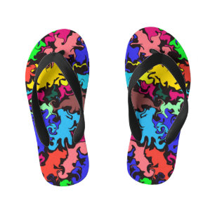 Abstract Colorful Twirl / Kid's Flip Flops