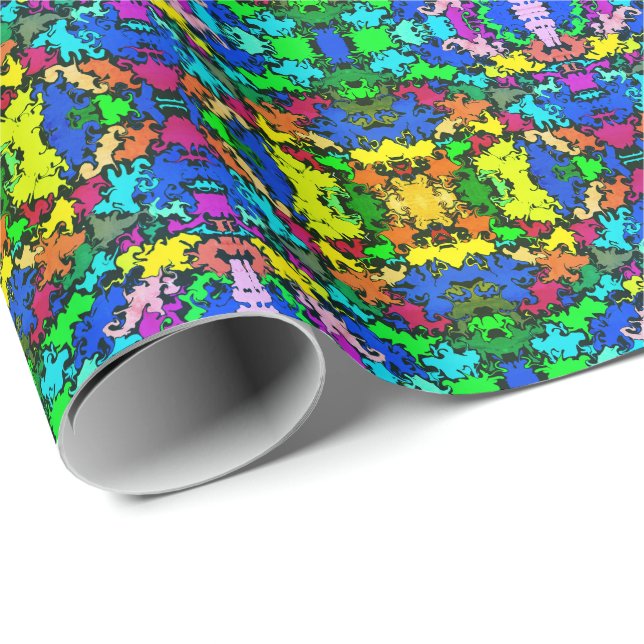 Abstract Colorful Twirl / Mirror / Greenleaf / Wrapping Paper (Roll Corner)
