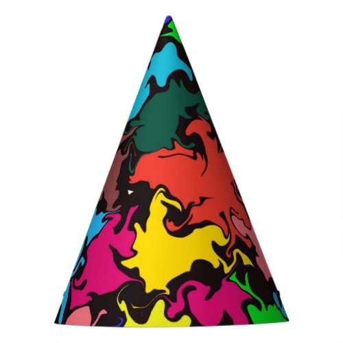 Abstract Colorful Twirl  Paper Party Hat