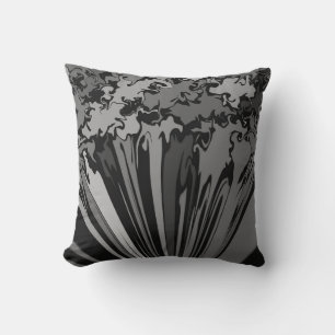 Abstract Colorful Twirl / Pinched / B & W / Throw Pillow