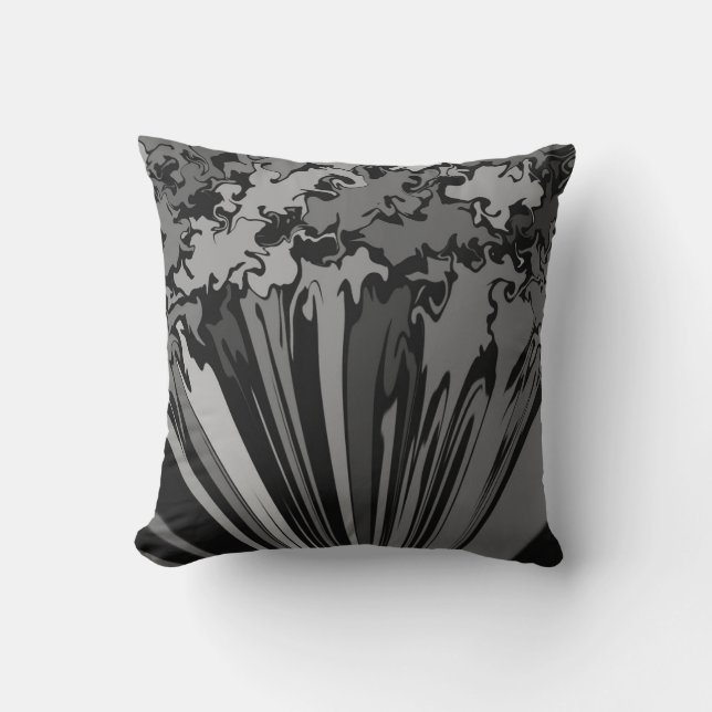 Abstract Colorful Twirl / Pinched / B & W / Throw Pillow (Front)