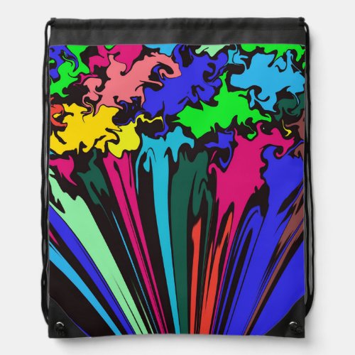 Abstract Colorful Twirl  Pinched  Drawstring Bag