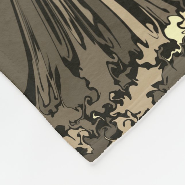 Abstract Colorful Twirl Pinched Half Brick / Sepia Fleece Blanket (Corner)