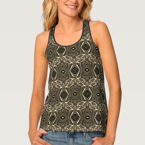 Abstract Colorful Twirl Pinched Half Brick  Sepia Tank Top