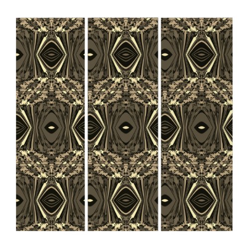 Abstract Colorful Twirl Pinched Half Brick  Sepia Triptych