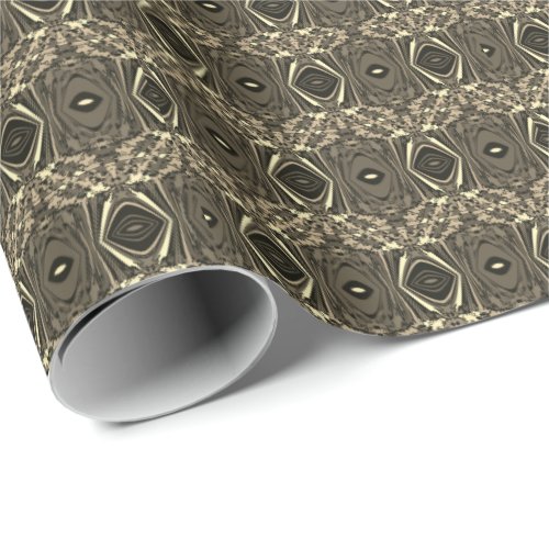 Abstract Colorful Twirl Pinched Half Brick  Sepia Wrapping Paper