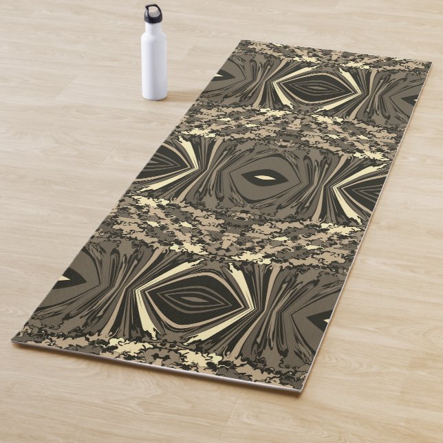 Abstract Colorful Twirl Pinched Half Brick / Sepia Yoga Mat (In Situ)