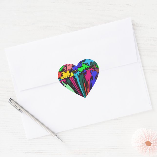 Abstract Colorful Twirl / Pinched / Heart Sticker (Envelope)