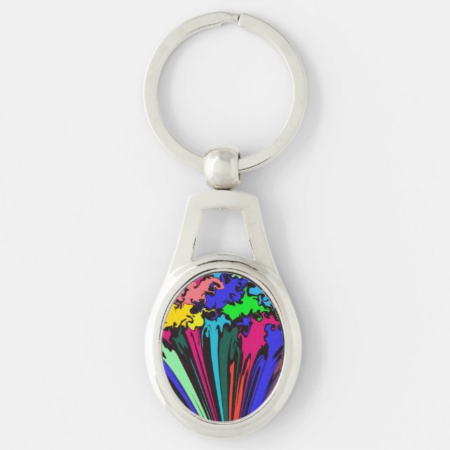 Abstract Colorful Twirl / Pinched / Keychain (Front)