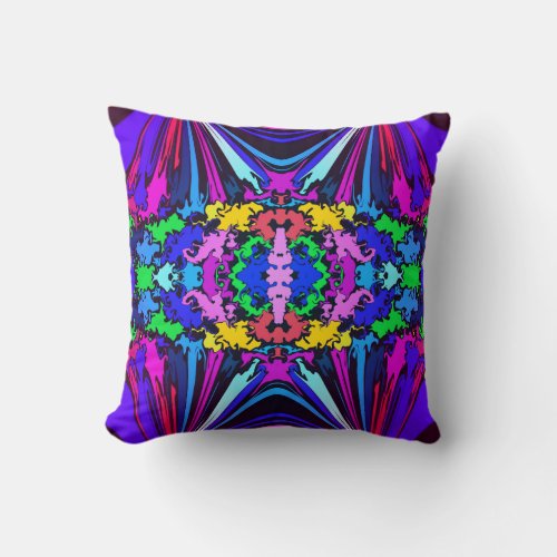 Abstract Colorful Twirl Pinched  Mirror  Miami  Throw Pillow