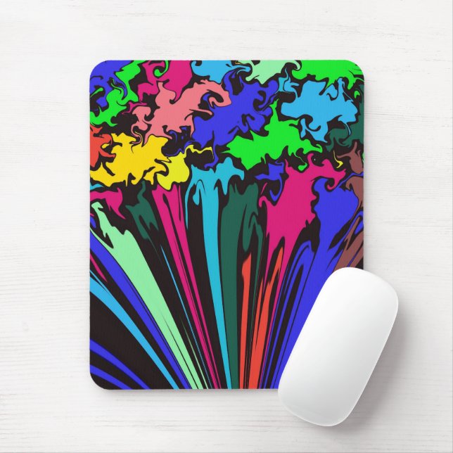 Abstract Colorful Twirl / Pinched / Mouse Pad (With Mouse)