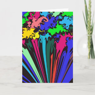 Abstract Colorful Twirl / Pinched / Note Card