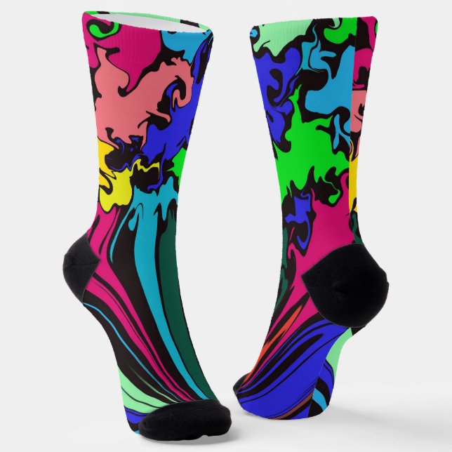 Abstract Colorful Twirl / Pinched / Socks (Angled)