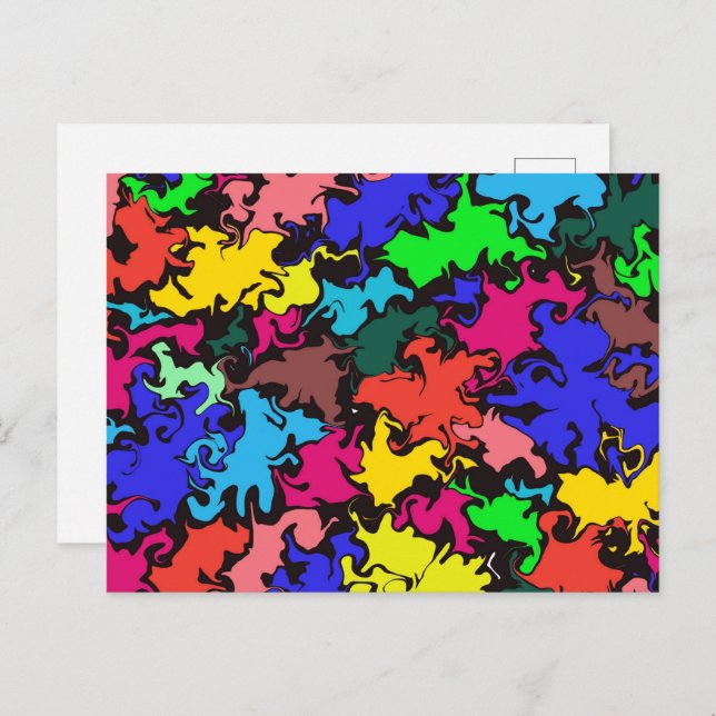 Abstract Colorful Twirl / Postcard (Front/Back)