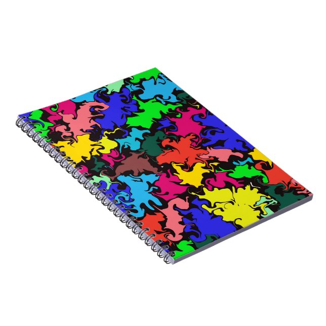 Abstract Colorful Twirl / Spiral Notebook (Right Side)