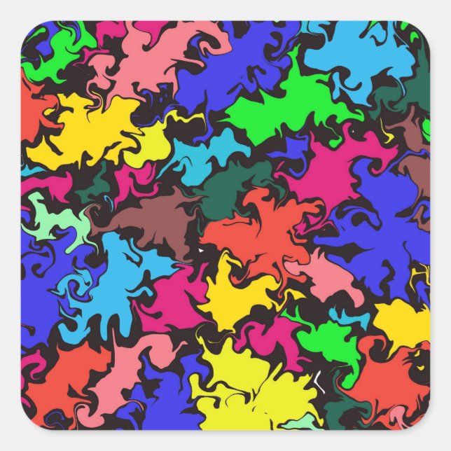 Abstract Colorful Twirl /  Square Sticker (Front)