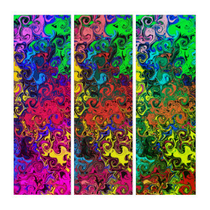 Abstract Colorful Twirlers / 2 Filters / Triptych