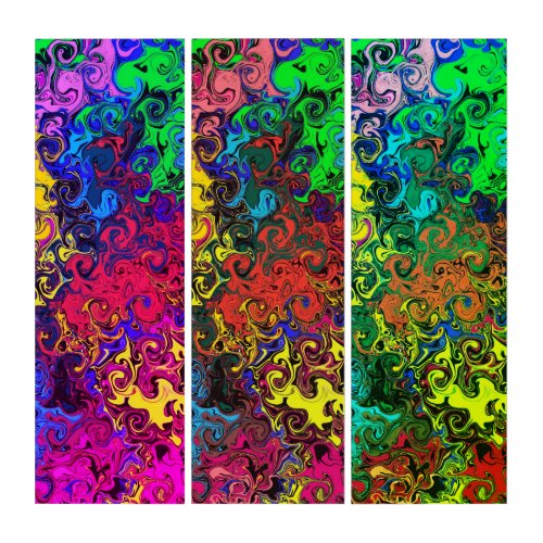 Abstract Colorful Twirlers  2 Filters  Triptych