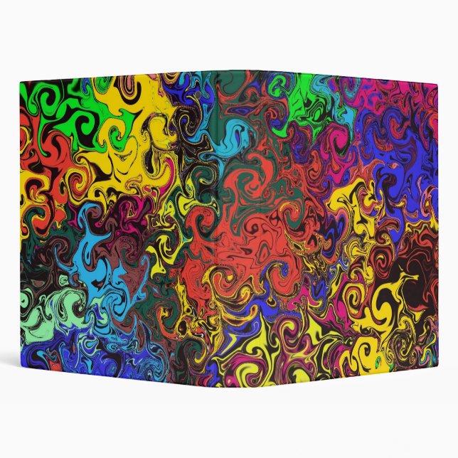 Abstract Colorful Twirlers / 3 Ring Binder (Background)
