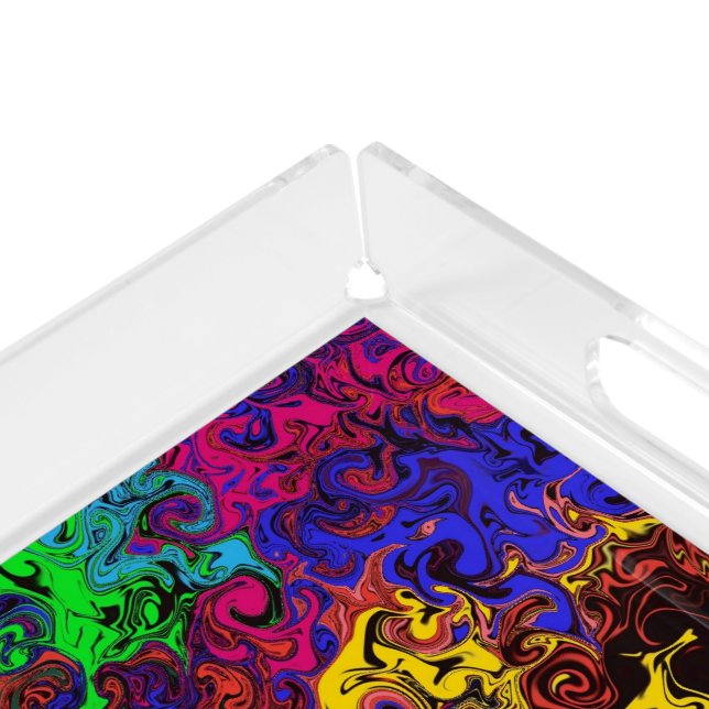 Abstract Colorful Twirlers / Acrylic Tray (Corner)