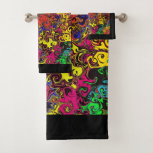 Abstract Colorful Twirlers / Bath Towel Set