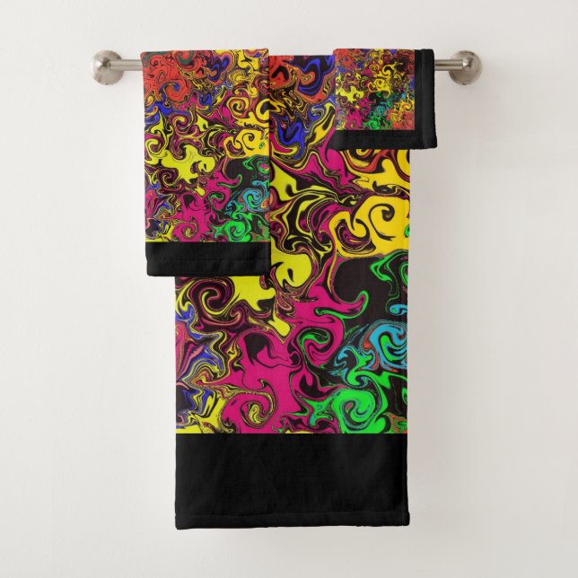 Abstract Colorful Twirlers / Bath Towel Set (Insitu)