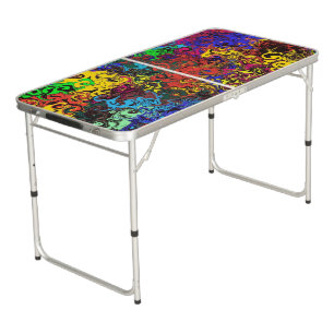 Abstract Colorful Twirlers /  Beer Pong Table