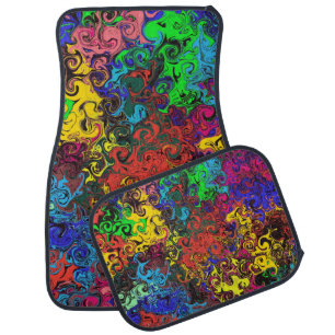 Abstract Colorful Twirlers / Car Floor Mat