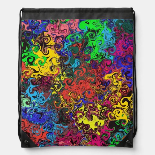 Abstract Colorful Twirlers  Drawstring Bag