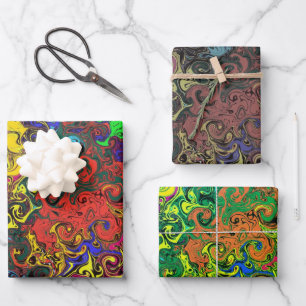 Abstract Colorful Twirlers / Filters / Wrapping Paper Sheets