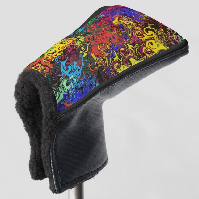 Abstract Colorful Twirlers / Golf Head Cover (3/4 Front)