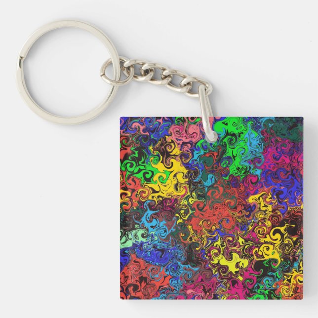 Abstract Colorful Twirlers / Keychain (Front)