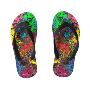 Abstract Colorful Twirlers / Kid's Flip Flops