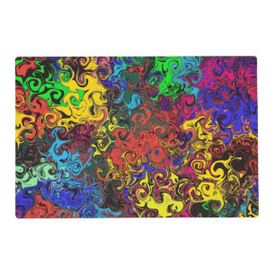 Abstract Colorful Twirlers / Laminated Placemat
